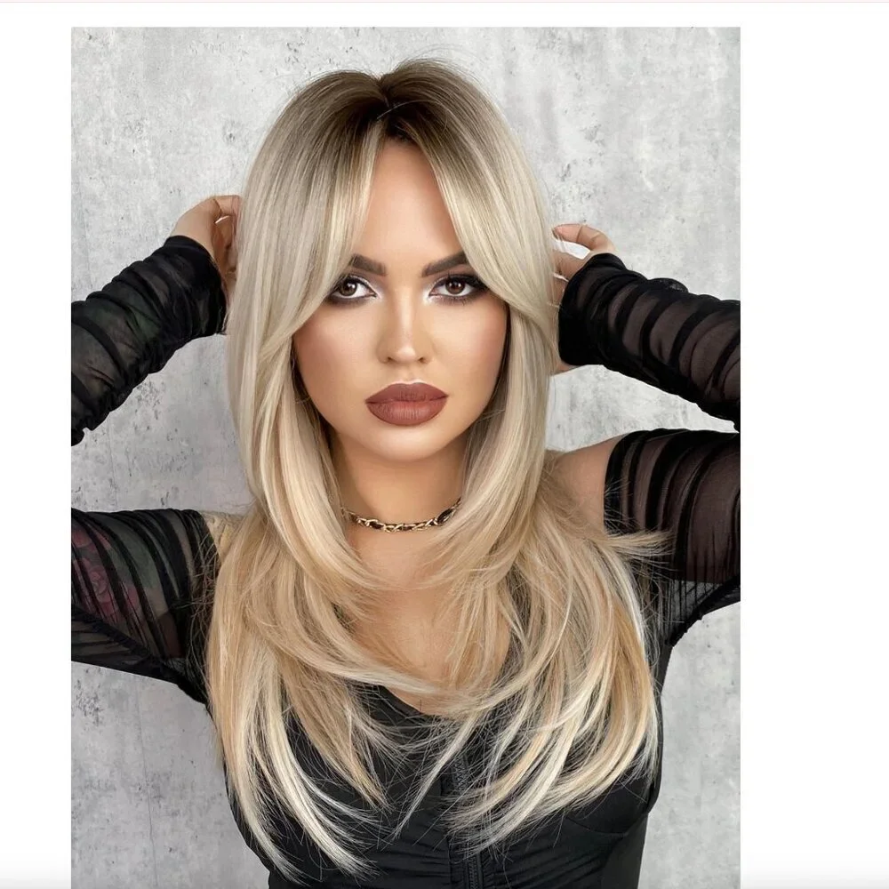 layered Balayage Blonde Wig